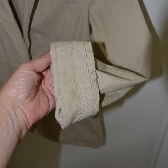 Chico's Tan Khaki Safari Blazer Linen Blend Stretch Pockets Womens Size 0 - Picture 3 of 12